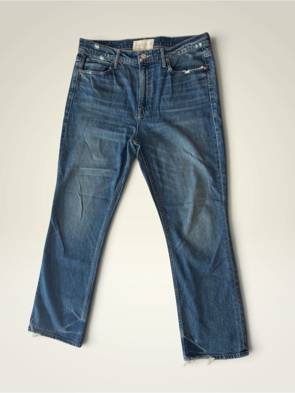 MOTHER Women's Straight-Leg Blue Denim Jeans